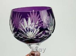12 Ajka Marsala Cut To Clear Crystal 8 1/4 Multicolor Wine Goblet Glass