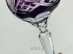 12 Ajka Marsala Cut To Clear Crystal 8 1/4 Multicolor Wine Goblet Glass