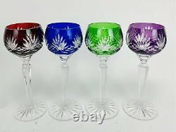 12 Ajka Marsala Cut To Clear Crystal 8 1/4 Multicolor Wine Goblet Glass