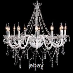 12 Arms K9 Crystal Cut Glass Large Chandelier Pendant Ceiling Candle Light E12