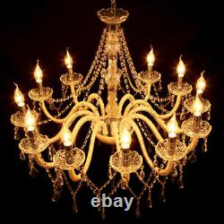 12 Arms K9 Crystal Cut Glass Large Chandelier Pendant Ceiling Candle Light E12