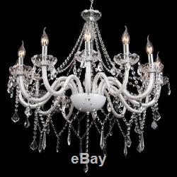 12 Arms White K9 Crystal Cut Glass Large Chandelier Pendant Ceiling Wedding US