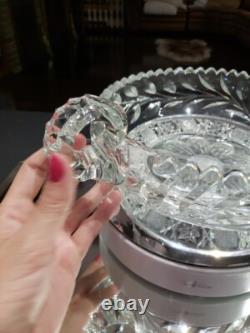 12 Caboret Two Handled Bowl -Antique American Brilliant Cut Glass Crystal nice
