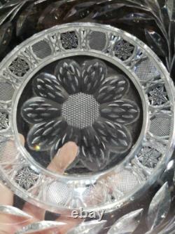 12 Caboret Two Handled Bowl -Antique American Brilliant Cut Glass Crystal nice