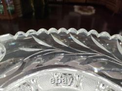 12 Caboret Two Handled Bowl -Antique American Brilliant Cut Glass Crystal nice