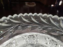 12 Caboret Two Handled Bowl -Antique American Brilliant Cut Glass Crystal nice