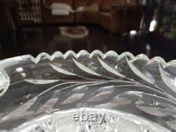 12 Caboret Two Handled Bowl -Antique American Brilliant Cut Glass Crystal nice
