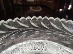 12 Caboret Two Handled Bowl -Antique American Brilliant Cut Glass Crystal nice