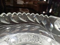 12 Caboret Two Handled Bowl -Antique American Brilliant Cut Glass Crystal nice