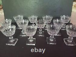 12 Champagne Sherbet Glasses American Brilliant Cut Crystal Pairpoint Gloucester