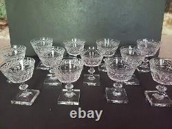 12 Champagne Sherbet Glasses American Brilliant Cut Crystal Pairpoint Gloucester