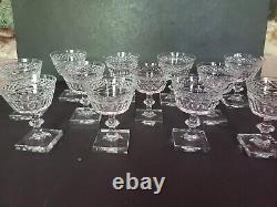 12 Champagne Sherbet Glasses American Brilliant Cut Crystal Pairpoint Gloucester