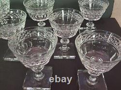 12 Champagne Sherbet Glasses American Brilliant Cut Crystal Pairpoint Gloucester