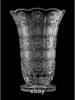 12 Exclusive Crystal Glass Flower Vase, Bohemia Crystal Hand Cut Queen Lace