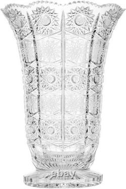 12 Exclusive Crystal Glass Flower Vase, Bohemia Crystal Hand Cut Queen Lace