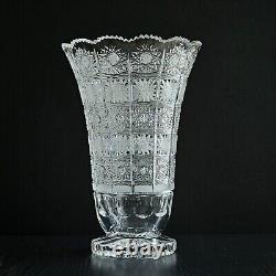 12 Exclusive Crystal Glass Flower Vase, Bohemia Crystal Hand Cut Queen Lace