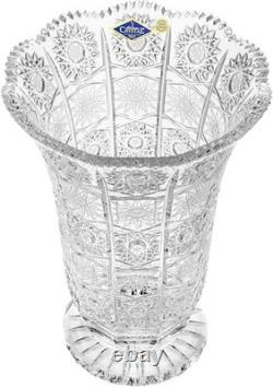 12 Exclusive Crystal Glass Flower Vase, Bohemia Crystal Hand Cut Queen Lace