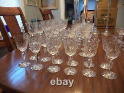 12 Fine Elegant Cut Crystal Diamond Bowl Air Bubble Stems Claret Wine Goblets