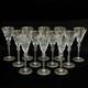 12 Moser Czech Cut Crystal Gilt Glass Water Goblets in Paula