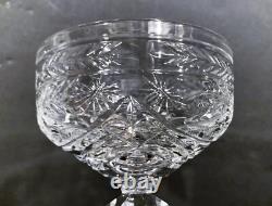 12 ROCK SHARPE KYBER Intaglio Cut Crystal 6 3/4 Tall Champagne Coupe Glasses