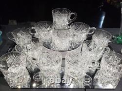 12 Rare Punch Cups American Brilliant Period Cut Glass Crystal Libbey Harvard