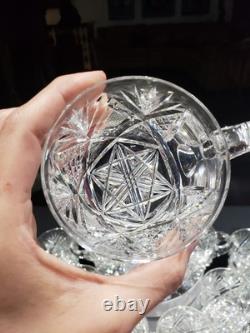 12 Rare Punch Cups American Brilliant Period Cut Glass Crystal Libbey Harvard