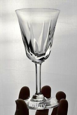 12 St Louis Cerdagne Cut Crystal Stem Glass Burgundy Wine Goblets 6 3/8
