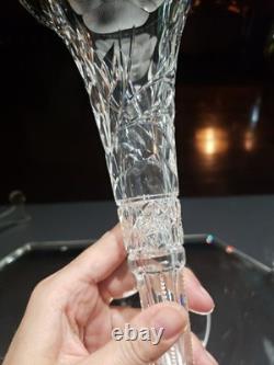 12 Trumpet Vase American Brilliant Cut Glass Crystal Signed Sinclaire Rose