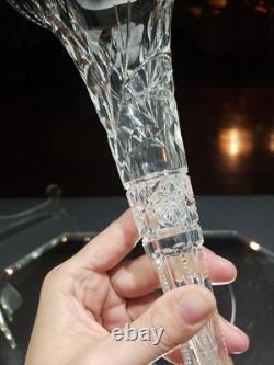 12 Trumpet Vase American Brilliant Cut Glass Crystal Signed Sinclaire Rose