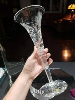12 Trumpet Vase American Brilliant Cut Glass Crystal Signed Sinclaire Rose