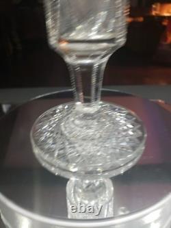 12 VASE Trumpet American Brilliant Period Cut Glass Crystal Prisms & Hobstars