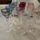 (12) VINTAGE CUT TO CLEAR FLASH IRIDESCENT CRYSTAL WINE Drinks 7.25 Tall X 2