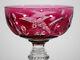 12 Val St. Lambert Bird Cranberry Cut Crystal Champagne Glasses