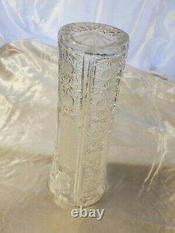 12 tall Antique Corset American Brilliant Cut Crystal Vase daisies