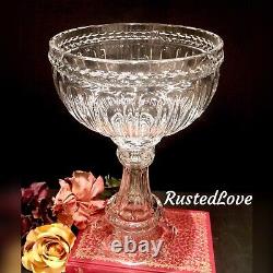 13.5 Crystal Bowl on Corinthian Column Flower / Fruit Compote Bowl Vintage