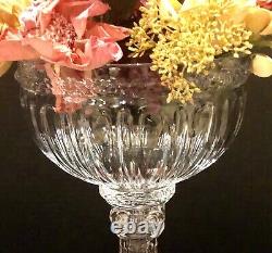 13.5 Crystal Bowl on Corinthian Column Flower / Fruit Compote Bowl Vintage