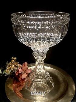 13.5 Crystal Bowl on Corinthian Column Flower / Fruit Compote Bowl Vintage