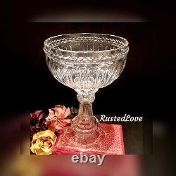 13.5 Crystal Bowl on Corinthian Column Flower / Fruit Compote Bowl Vintage