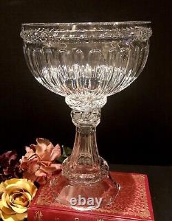 13.5 Crystal Bowl on Corinthian Column Flower / Fruit Compote Bowl Vintage