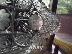 14 Ice Cream Tray Bowl Platter American Brilliant Period Cut glass Crystal cane