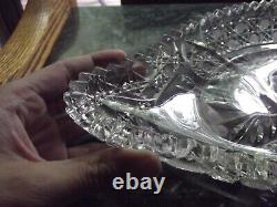 14 Ice Cream Tray Bowl Platter American Brilliant Period Cut glass Crystal cane