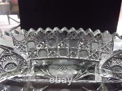 14 Ice Cream Tray Bowl Platter American Brilliant Period Cut glass Crystal cane