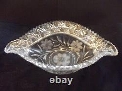 14 Napoleon Hat bowl, American brilliant Period Cut glass Crystal Harvard Daisy