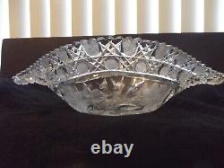 14 Napoleon Hat bowl, American brilliant Period Cut glass Crystal Harvard Daisy