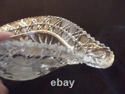 14 Napoleon Hat bowl, American brilliant Period Cut glass Crystal Harvard Daisy