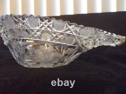 14 Napoleon Hat bowl, American brilliant Period Cut glass Crystal Harvard Daisy