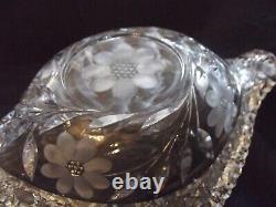 14 Napoleon Hat bowl, American brilliant Period Cut glass Crystal Harvard Daisy