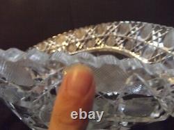 14 Napoleon Hat bowl, American brilliant Period Cut glass Crystal Harvard Daisy