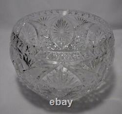 14-piece CUT GLASS Crystal PUNCH BOWL with 13 Punch Cups