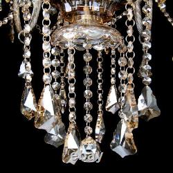 15 Arm Ceiling Light Large Chandelier Crystal Cut Glass Pendant Cognac Modern Us